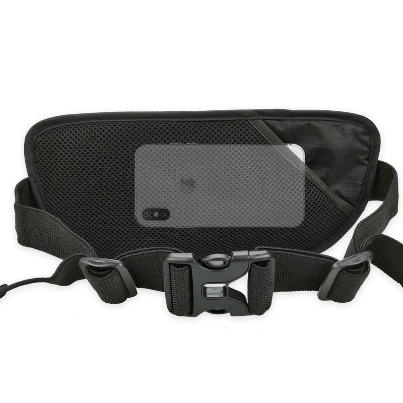 DAITET Running Belt Waist Pack, Fanny Pack for Men&Women, Travel Money Belt, Waterproof Waist Bag, Adjustable Workout Belt Fits All Phone (Pure Black) - Image 4